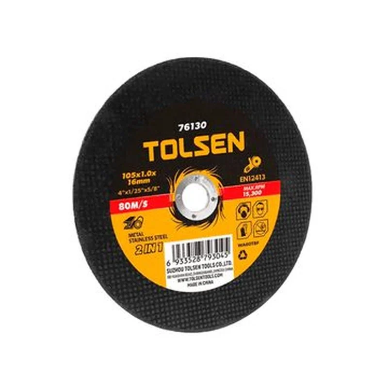 Disco de corte, Tolsen, plano, abrasivo, metal, 10pcs, 4-1/2"