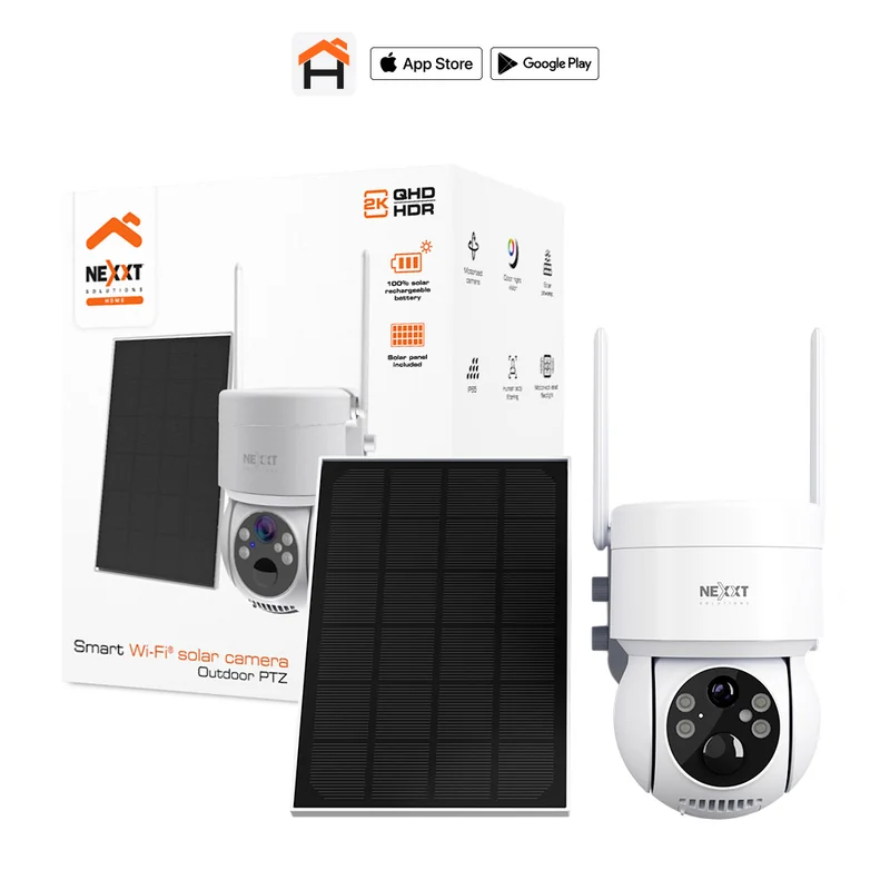 Cámara PTZ solar 3MP 2K exterior